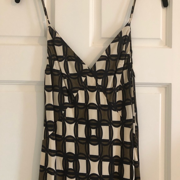 DISSH Gosse Brown White Cream Khaki Geo Slip Maxi Dress Size 2 - Picture 4 of 9